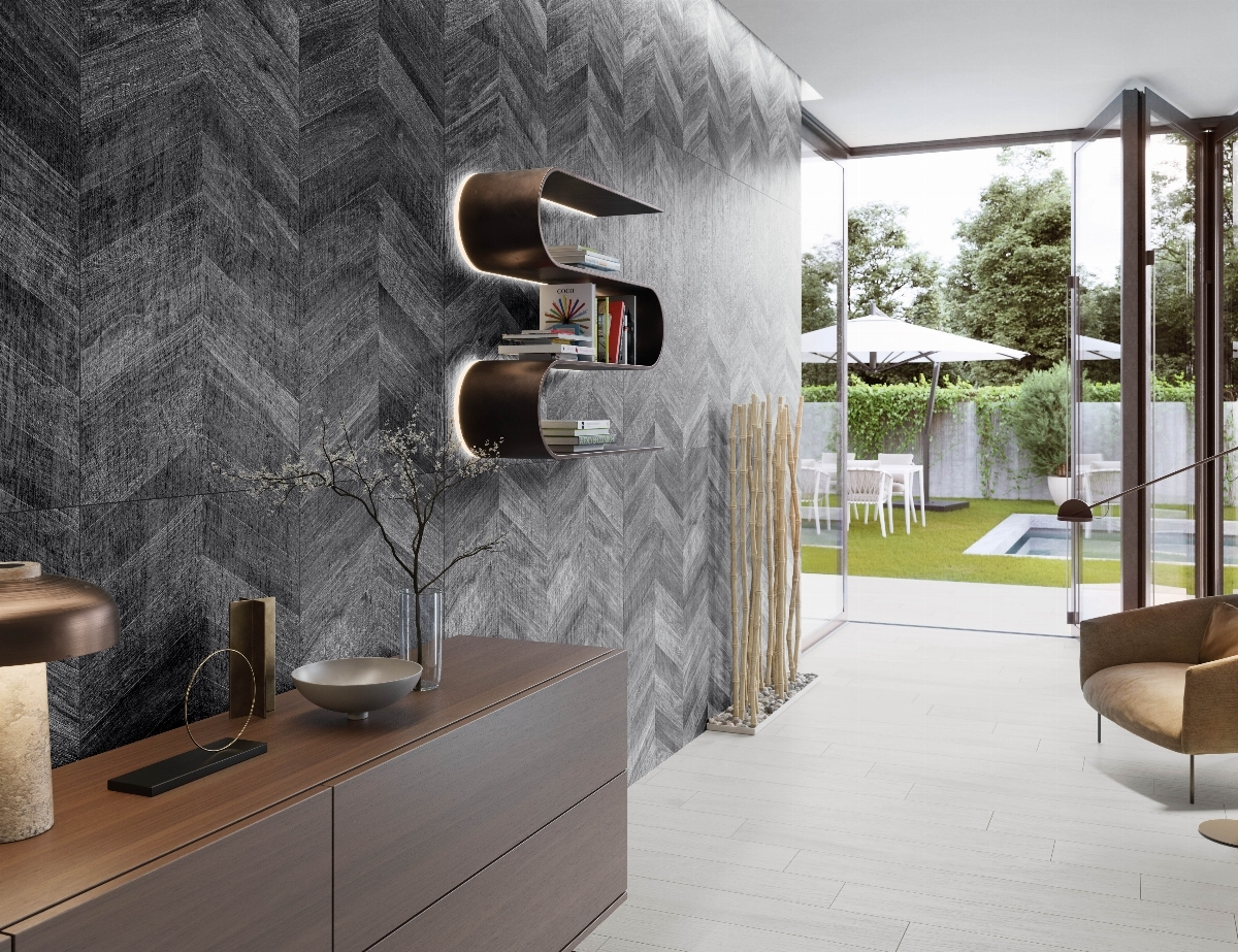 Artwood Black Chevron Contemporary Salon