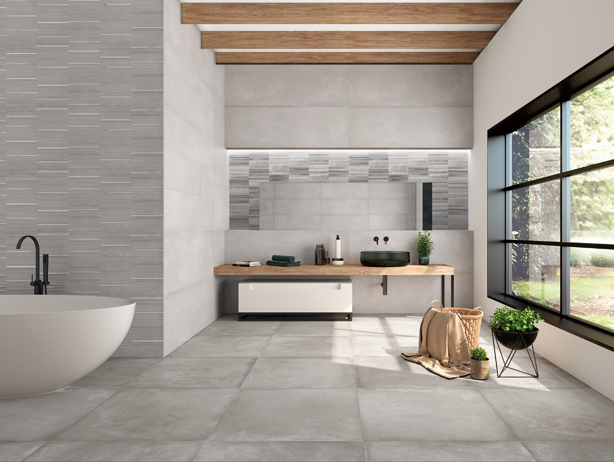 Nordisches Badezimmer Cromat-One 40x120