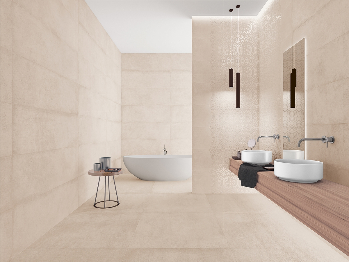 Salle de bains industrielle Cromat-One Taupe