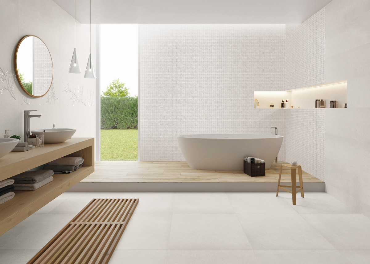 Elevation Salle de bains minimaliste blanche