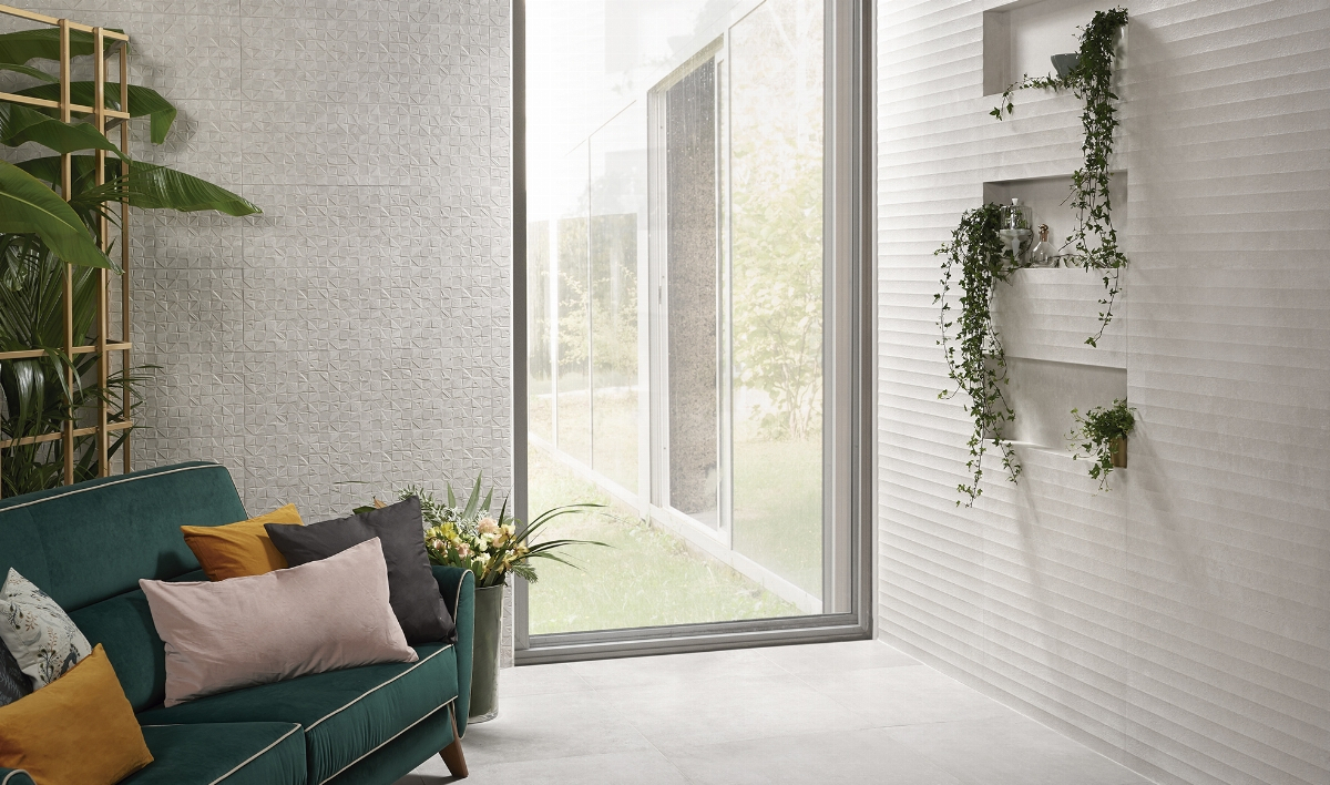 Minimalistisches Wohnzimmer In time Zement