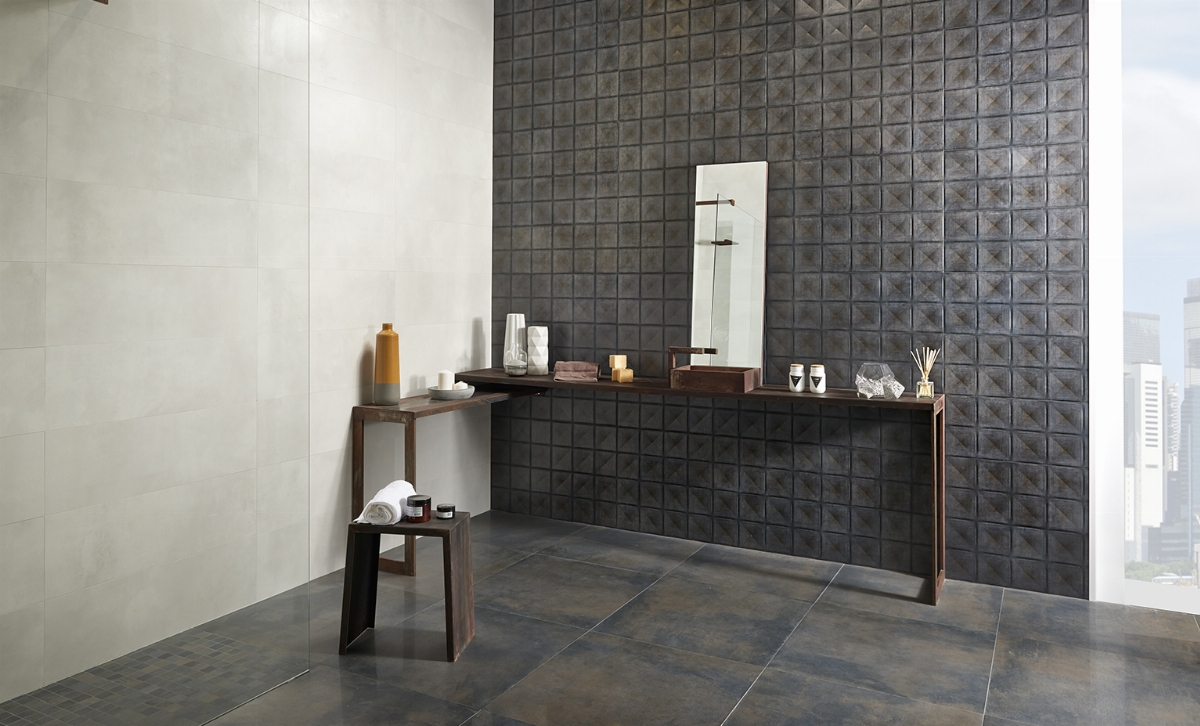 Détail d'une salle de bains industrielle Leeds