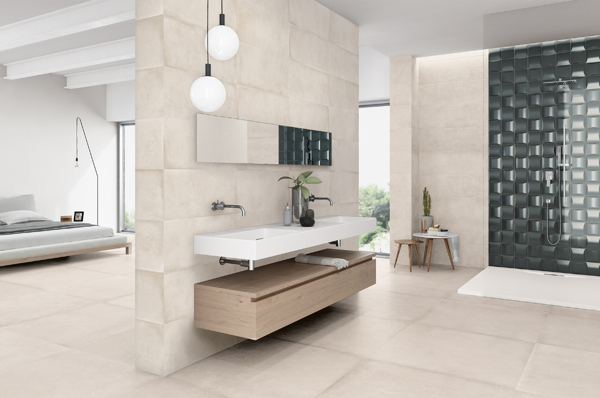 Materika Weißes zeitgenössisches Badezimmer