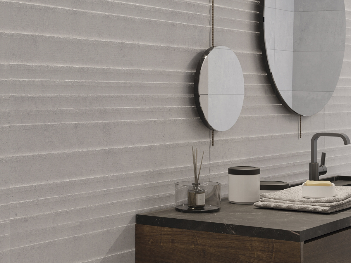 Nahaufnahme eines modernen Badezimmers aus der Kollektion Neo