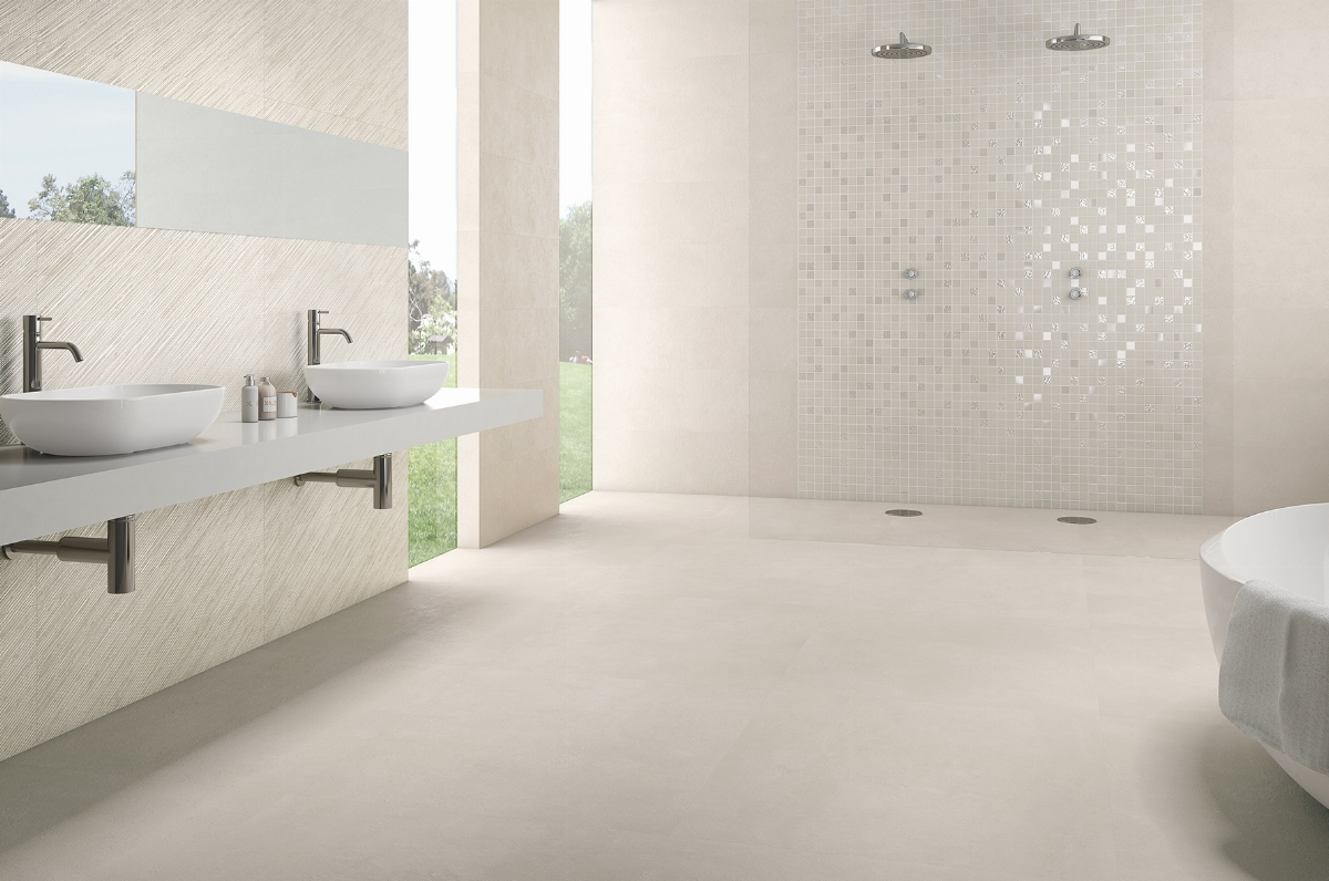 Zeitgenössisches Badezimmer Neutral Weiß