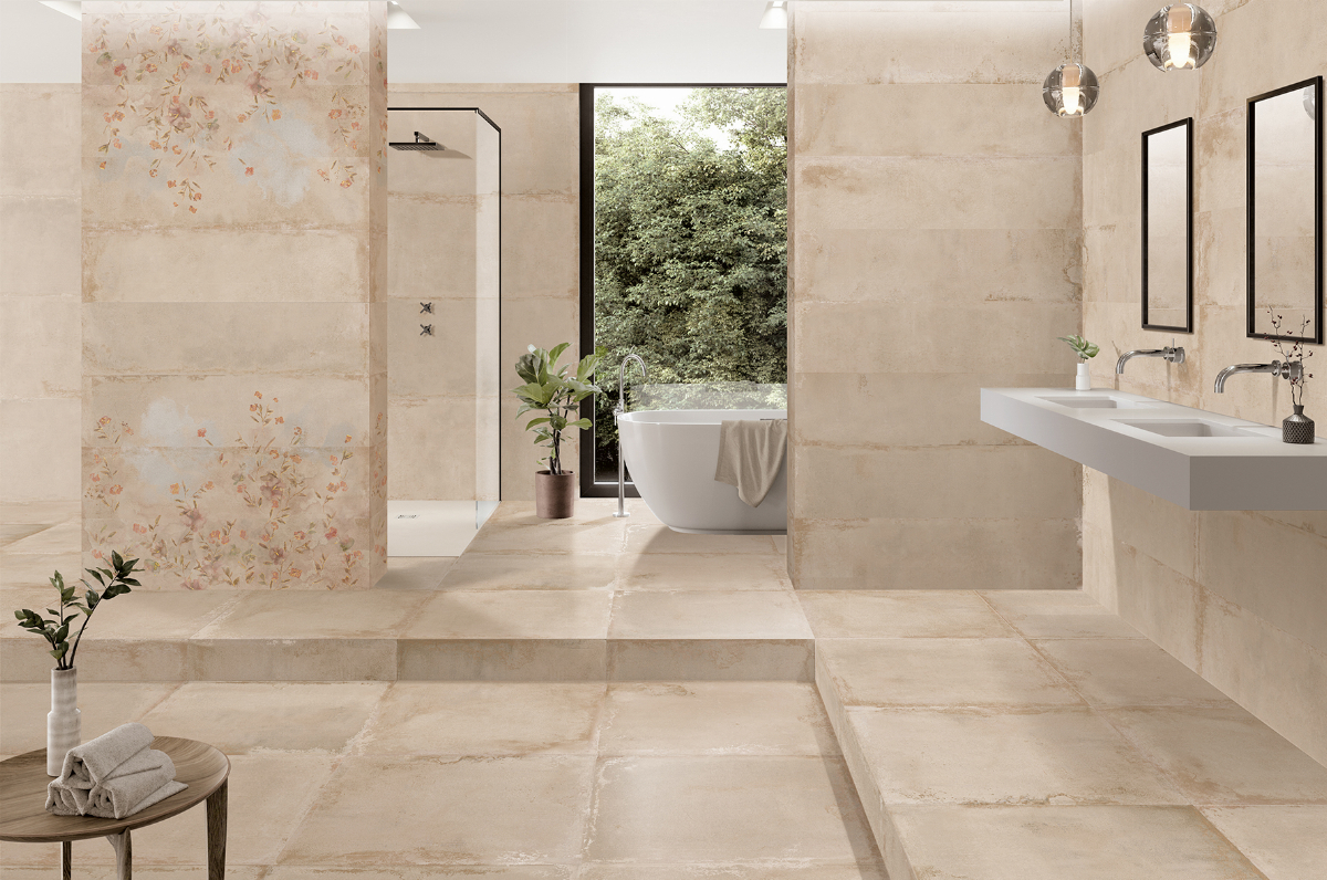 Baño minimalista Ruggine