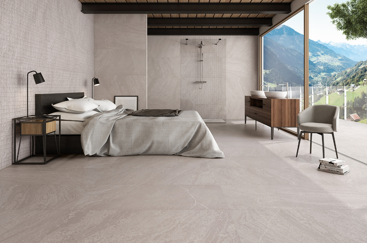 Chambre à coucher industrielle Slatestone Gris