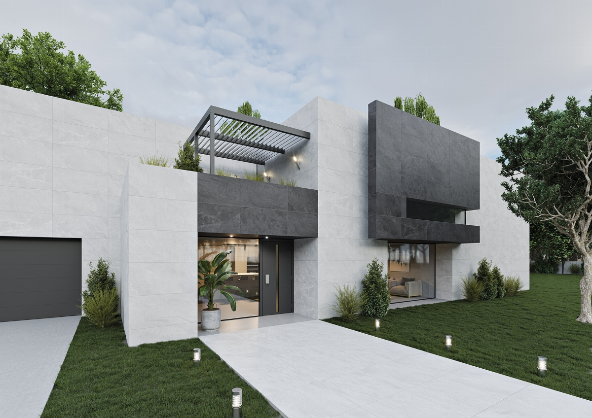 Fachada minimalista Terranova